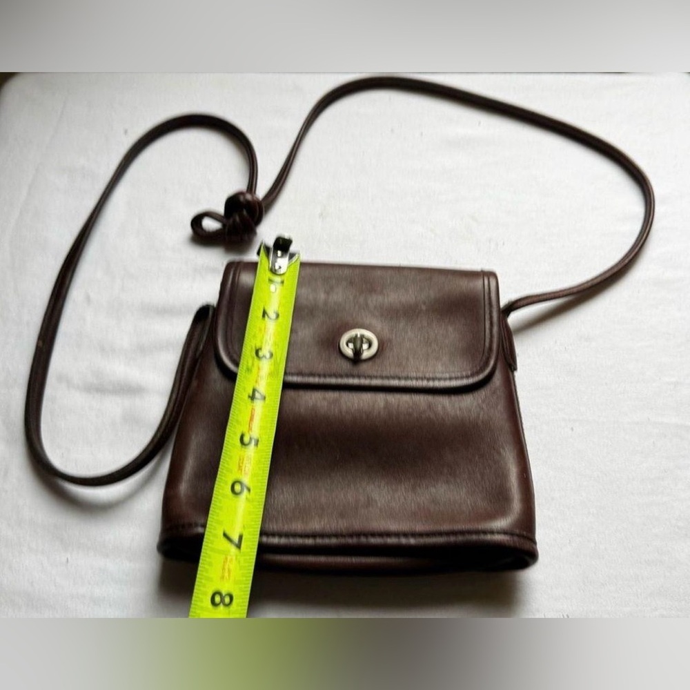 Y2K COACH Tango Brown Leather Bag Nickel Hardware Crossbody Bag Vintage 1990s - Picture 2 of 7